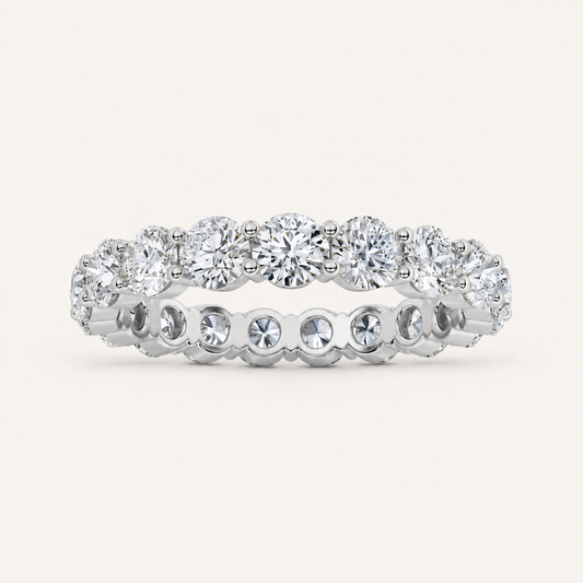 3.15 Ct Round Cut Lab Grown Diamond Split Prong Eternity Ring
