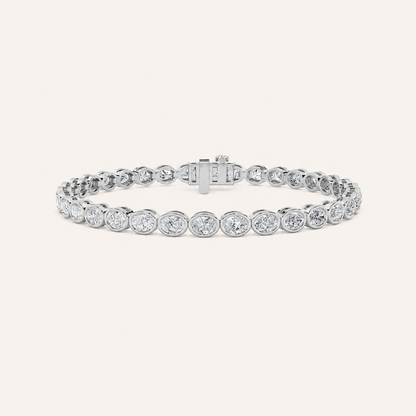 10CT Oval Cut Lab Grown Diamond East West Bezel Set Tennis Bracelet