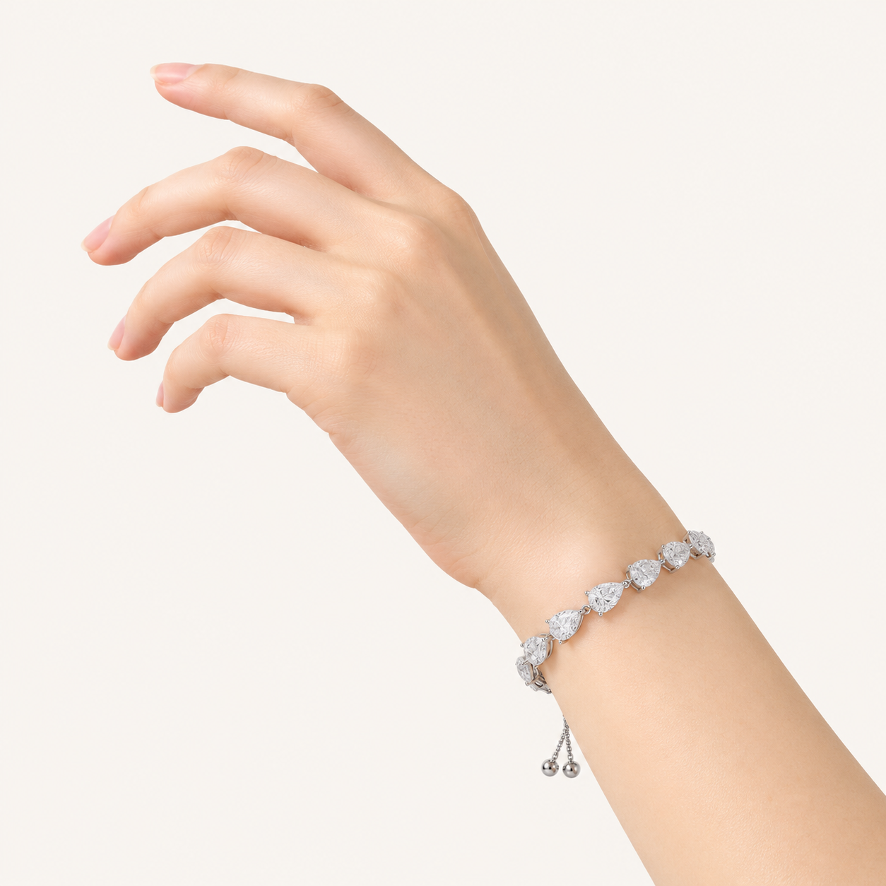 3.5CT Pear Cut Lab Grown Diamond Bolo Bracelet