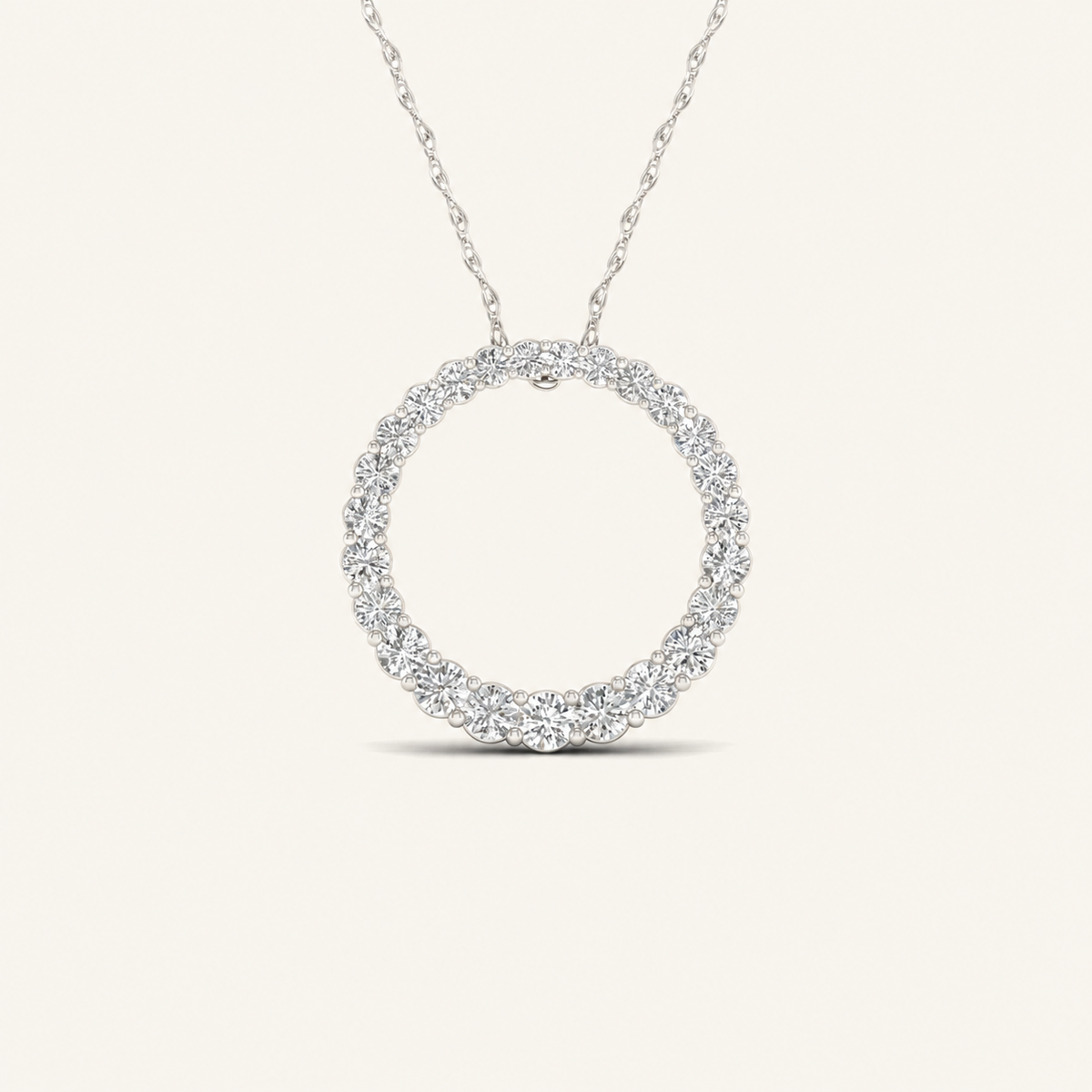 1.00CT Round Cut Lab Grown Diamond Pendant