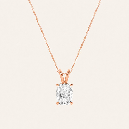 1CT Elongated Cut Lab Grown Diamond Pendant Necklace