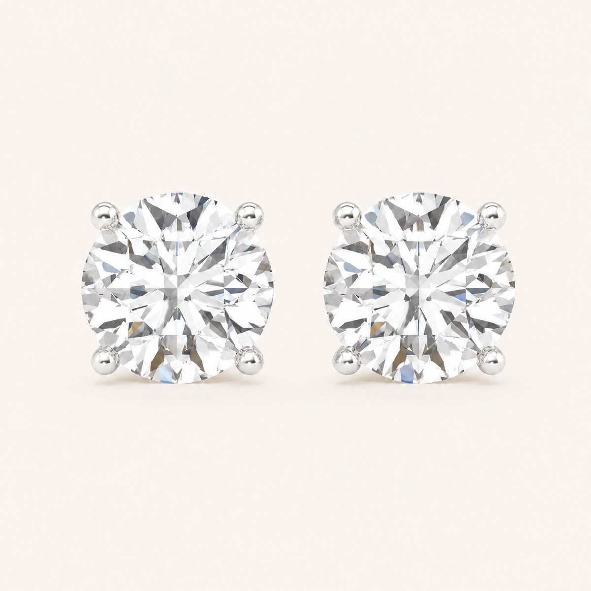 1.00CT Round Cut Lab Grown Diamond Earring