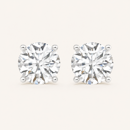 1.00CT Round Cut Lab Grown Diamond Earring