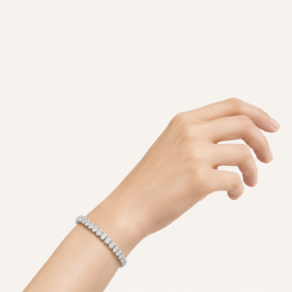 10CT Oval Cut Lab Grown Diamond Tennis Bracelet