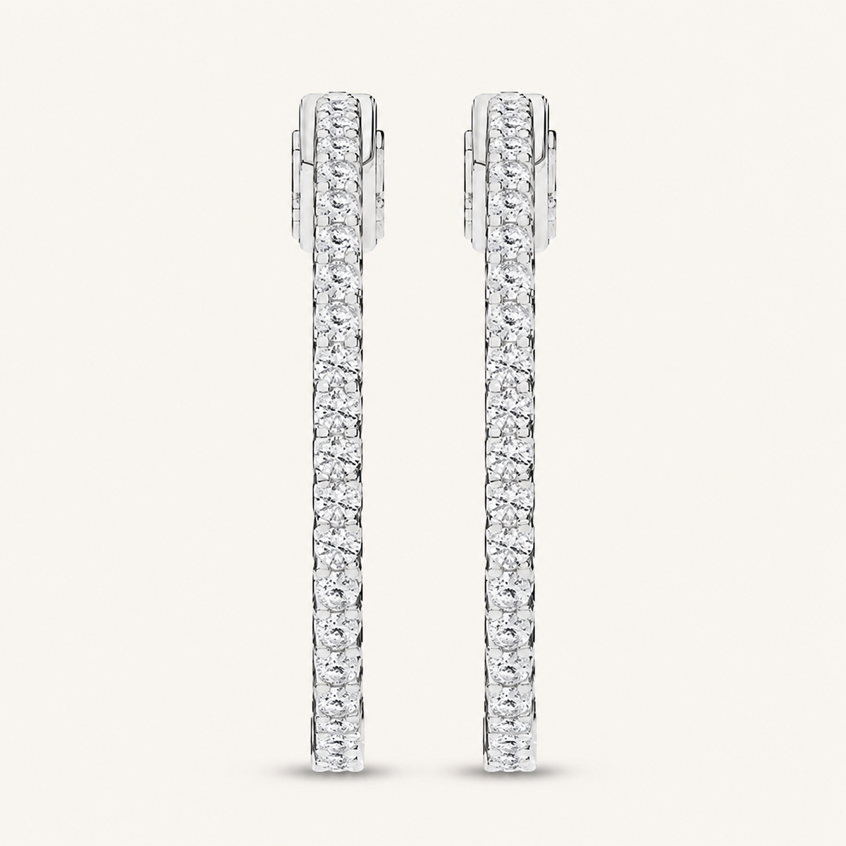 1.00CT Round Cut Lab Grown Diamond Hoop Earring