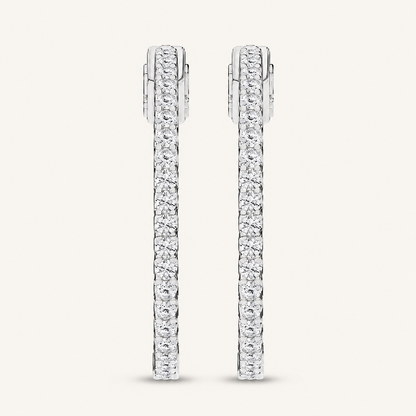 1.00CT Round Cut Lab Grown Diamond Hoop Earring