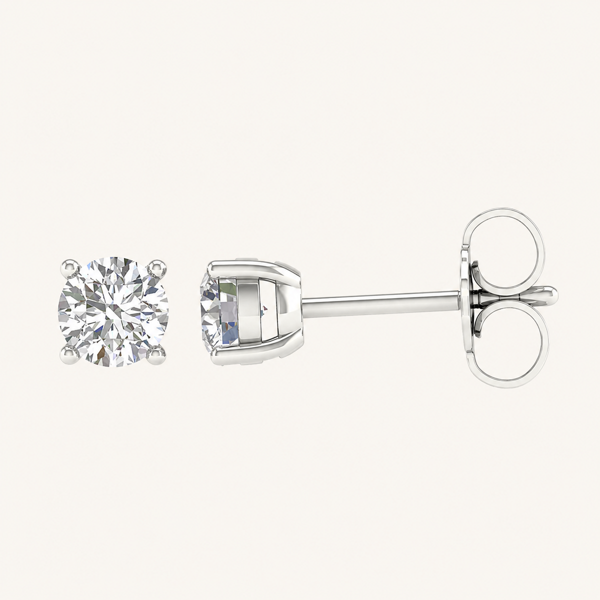 1.00CT Round Cut Lab Grown Diamond Earring