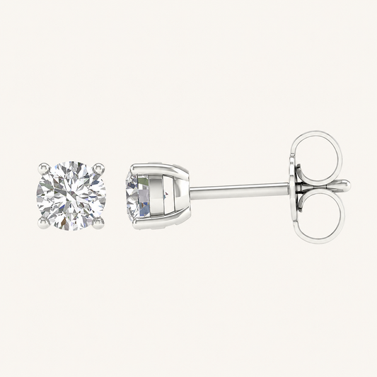 1.00CT Round Cut Lab Grown Diamond Earring