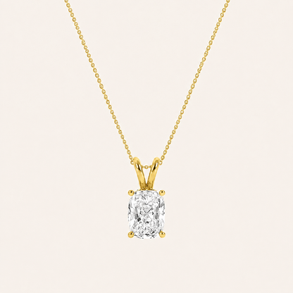 1CT Elongated Cut Lab Grown Diamond Pendant Necklace