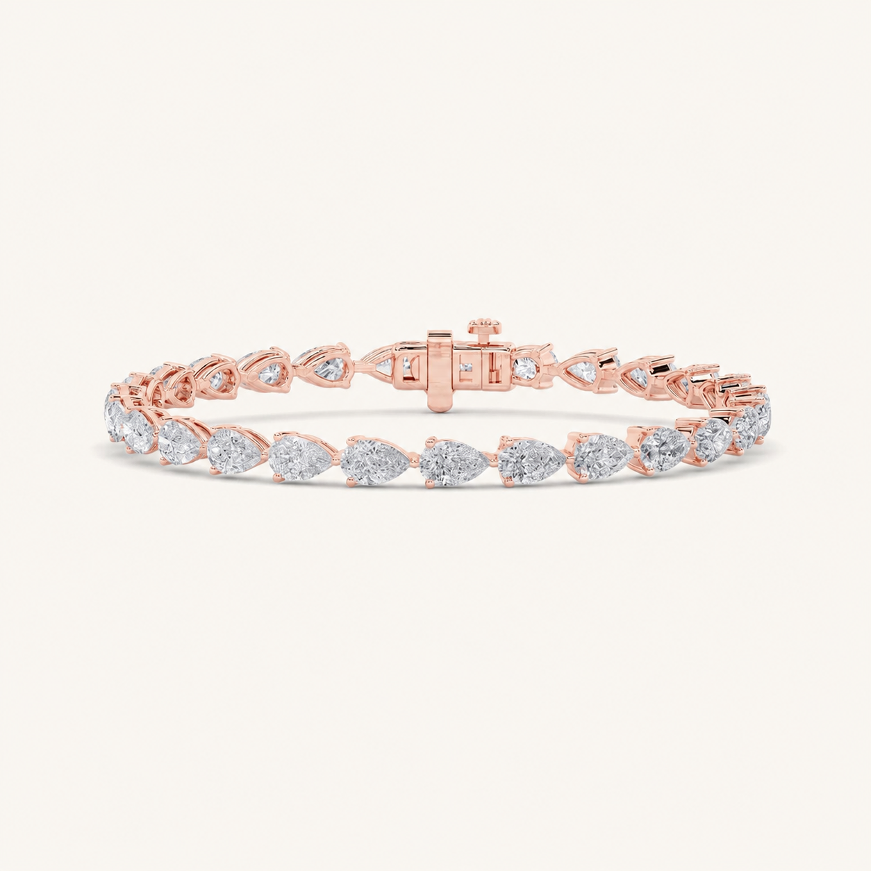 8CT Pear Cut Lab Grown Diamond Tennis Bracelet