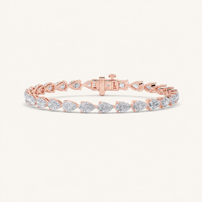 8CT Pear Cut Lab Grown Diamond Tennis Bracelet
