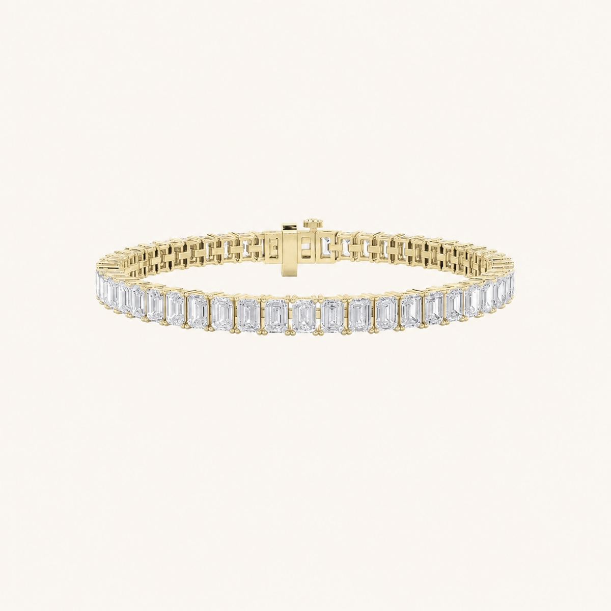 13CT Emerald Cut Lab Grown Diamond Tennis Bracelet