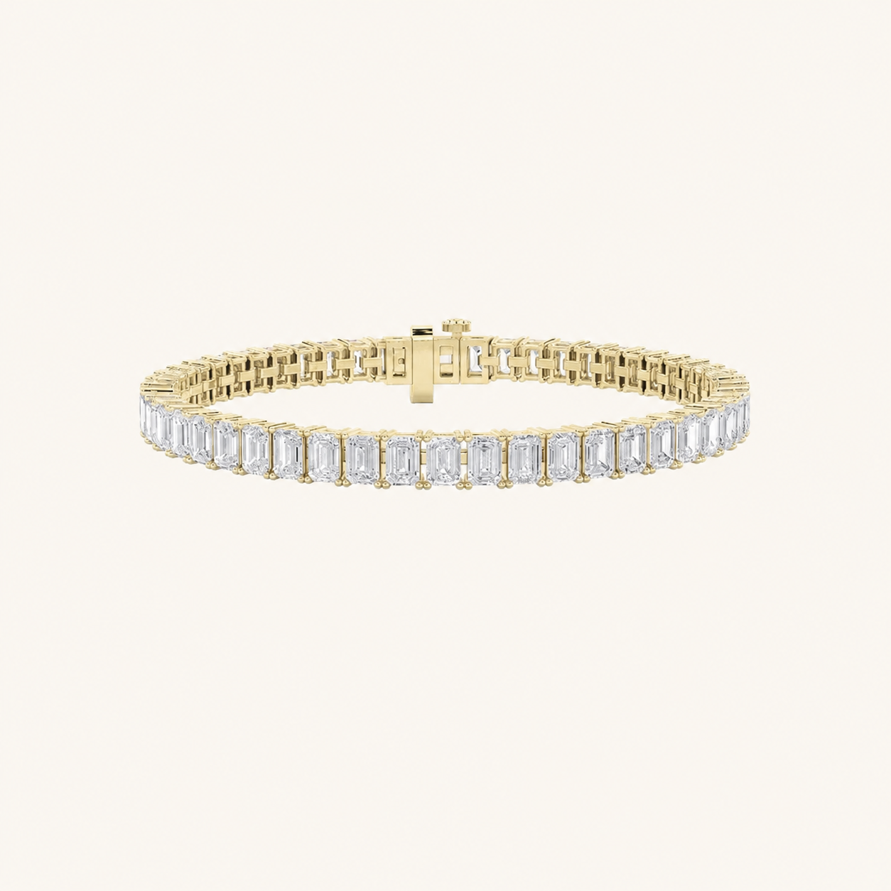 13CT Emerald Cut Lab Grown Diamond Tennis Bracelet