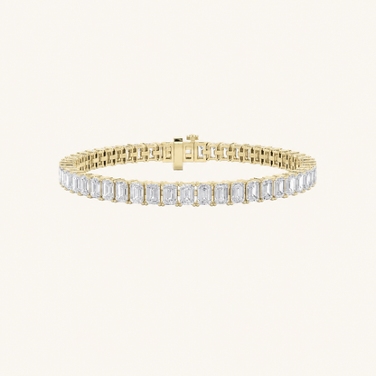 13CT Emerald Cut Lab Grown Diamond Tennis Bracelet