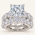 10.00CT Radiant Cut Lab Grown Diamond Bridal Set Ring