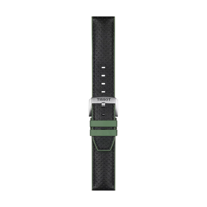 Tissot Official Green Leather and Rubber Strap Lugs 22 mm 1