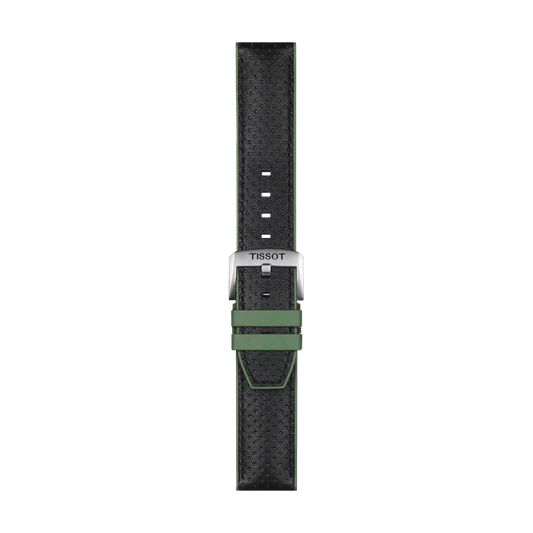 Tissot Official Green Leather and Rubber Strap Lugs 22 mm 1