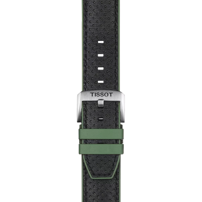 Tissot Official Green Leather and Rubber Strap Lugs 22 mm 2