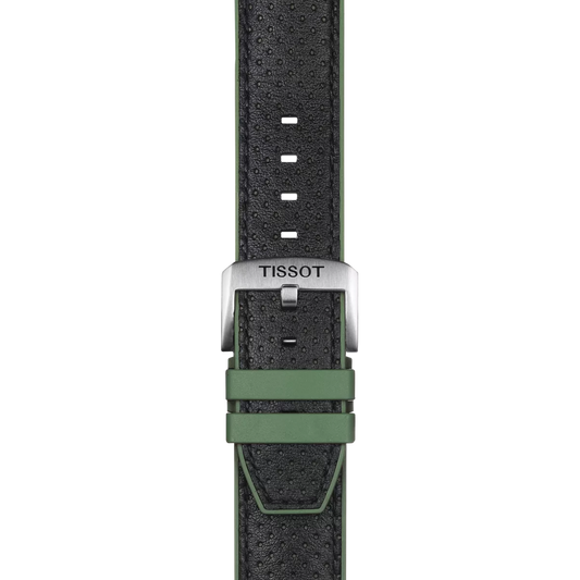 Tissot Official Green Leather and Rubber Strap Lugs 22 mm 2