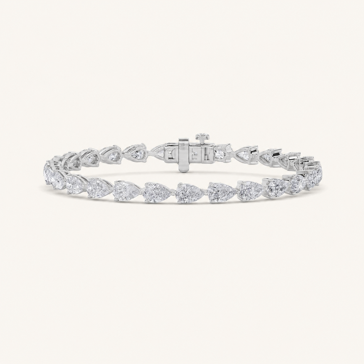 8CT Pear Cut Lab Grown Diamond Tennis Bracelet