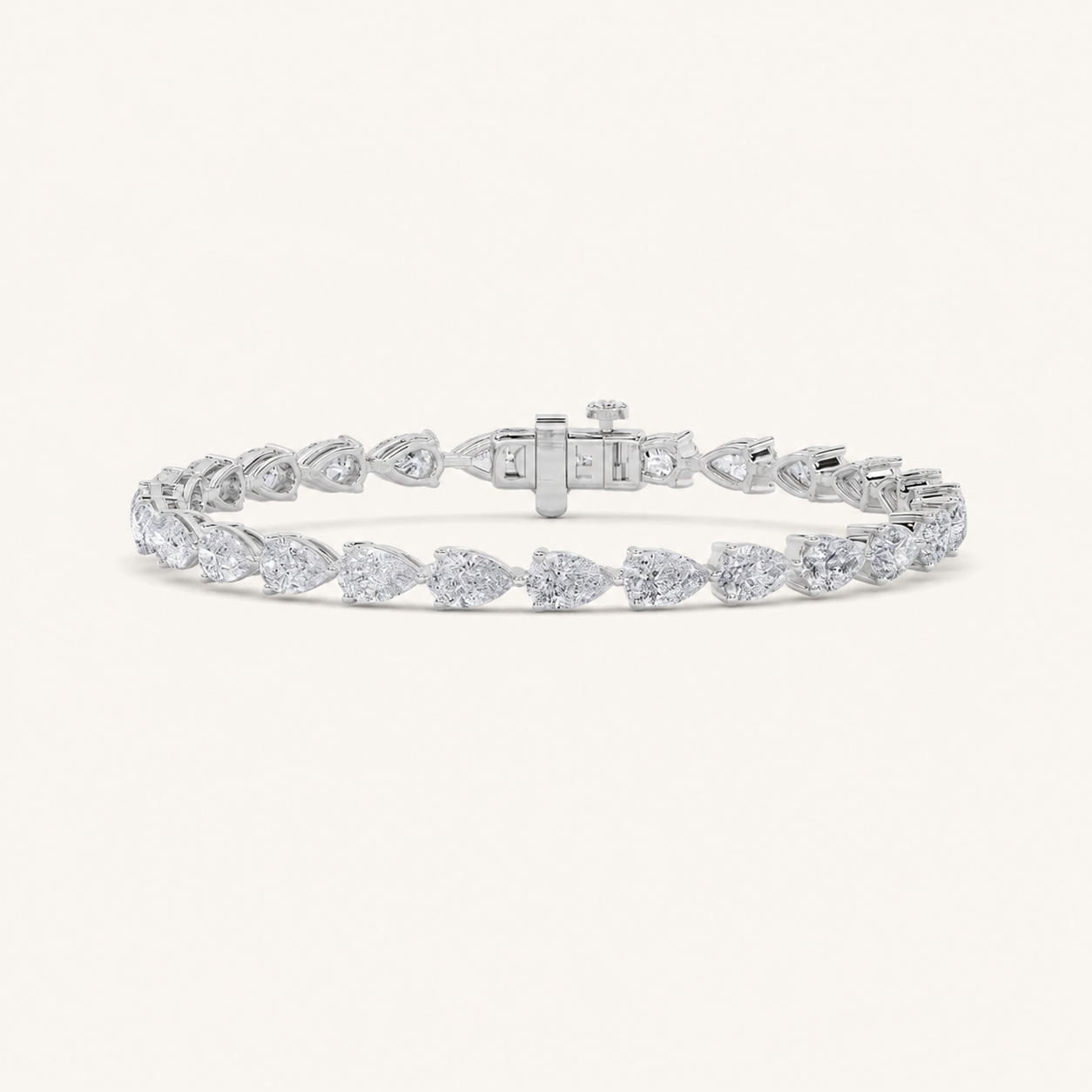 8CT Pear Cut Lab Grown Diamond Tennis Bracelet