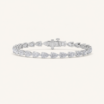 8CT Pear Cut Lab Grown Diamond Tennis Bracelet