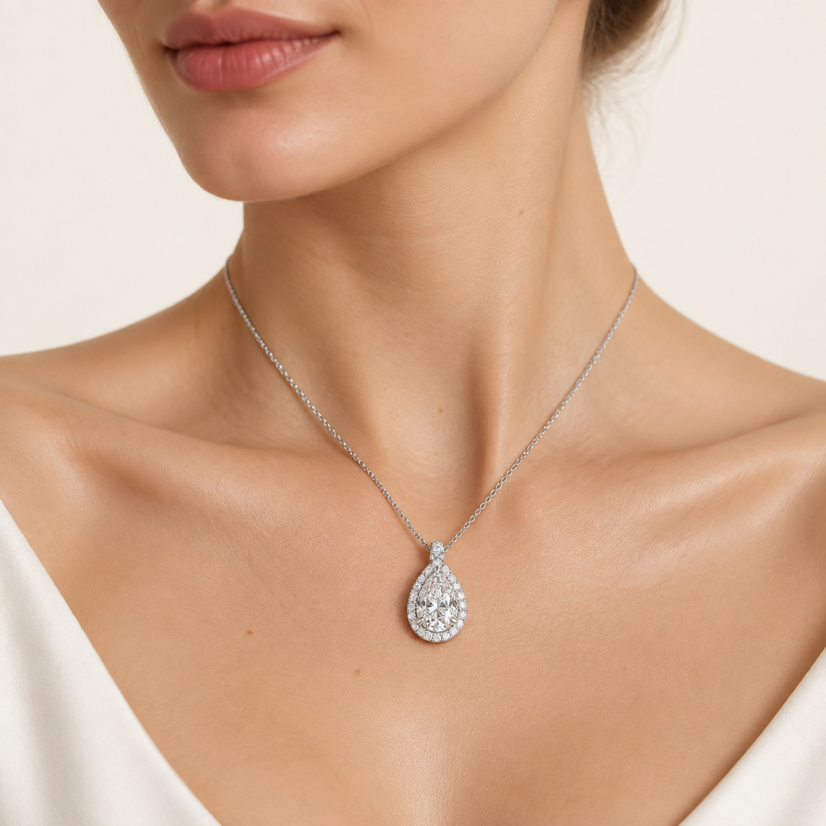 1.15CT Pear Cut Certified Lab Grown Diamond Pendant