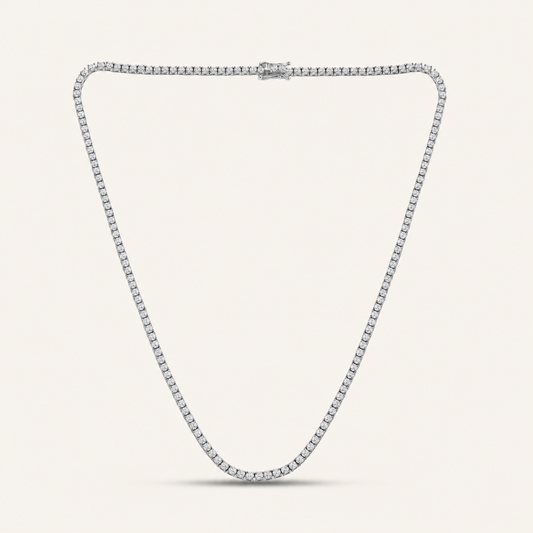 7.50CT Round Cut Lab Grown Diamond Tennis Necklace