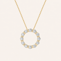 2CT Round Cut Lab Grown Diamond Circle Pendant Necklace
