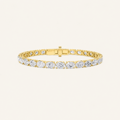 10.5CT Oval Cut Lab Grown Diamond East & West Tennis Bracelet
