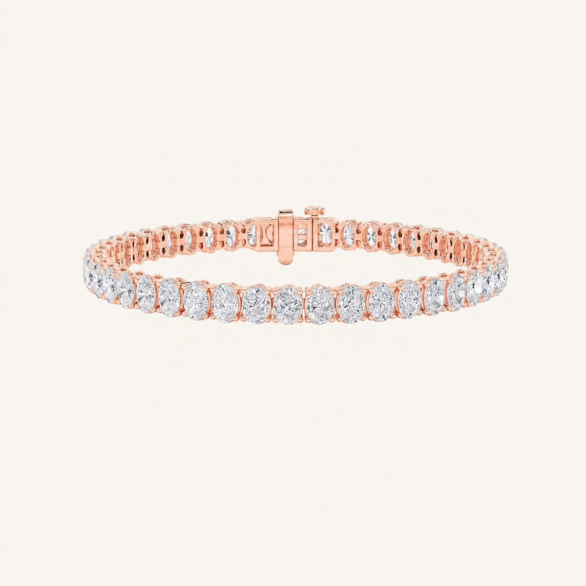 10CT Oval Cut Lab Grown Diamond Tennis Bracelet