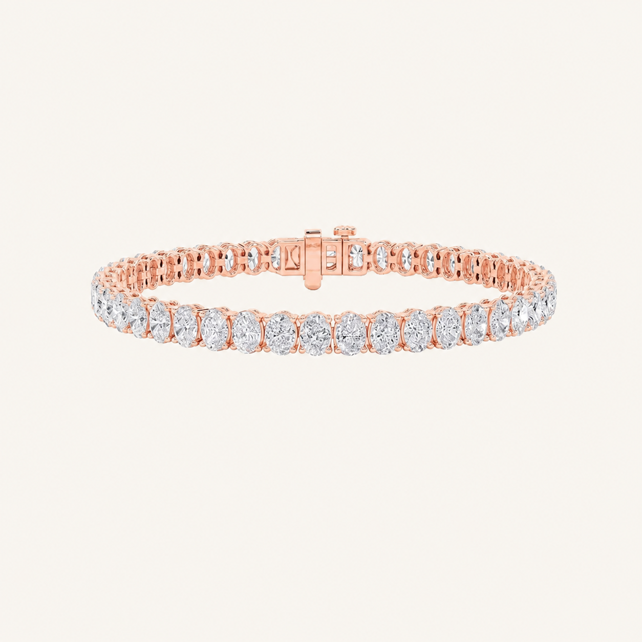 10CT Oval Cut Lab Grown Diamond Tennis Bracelet