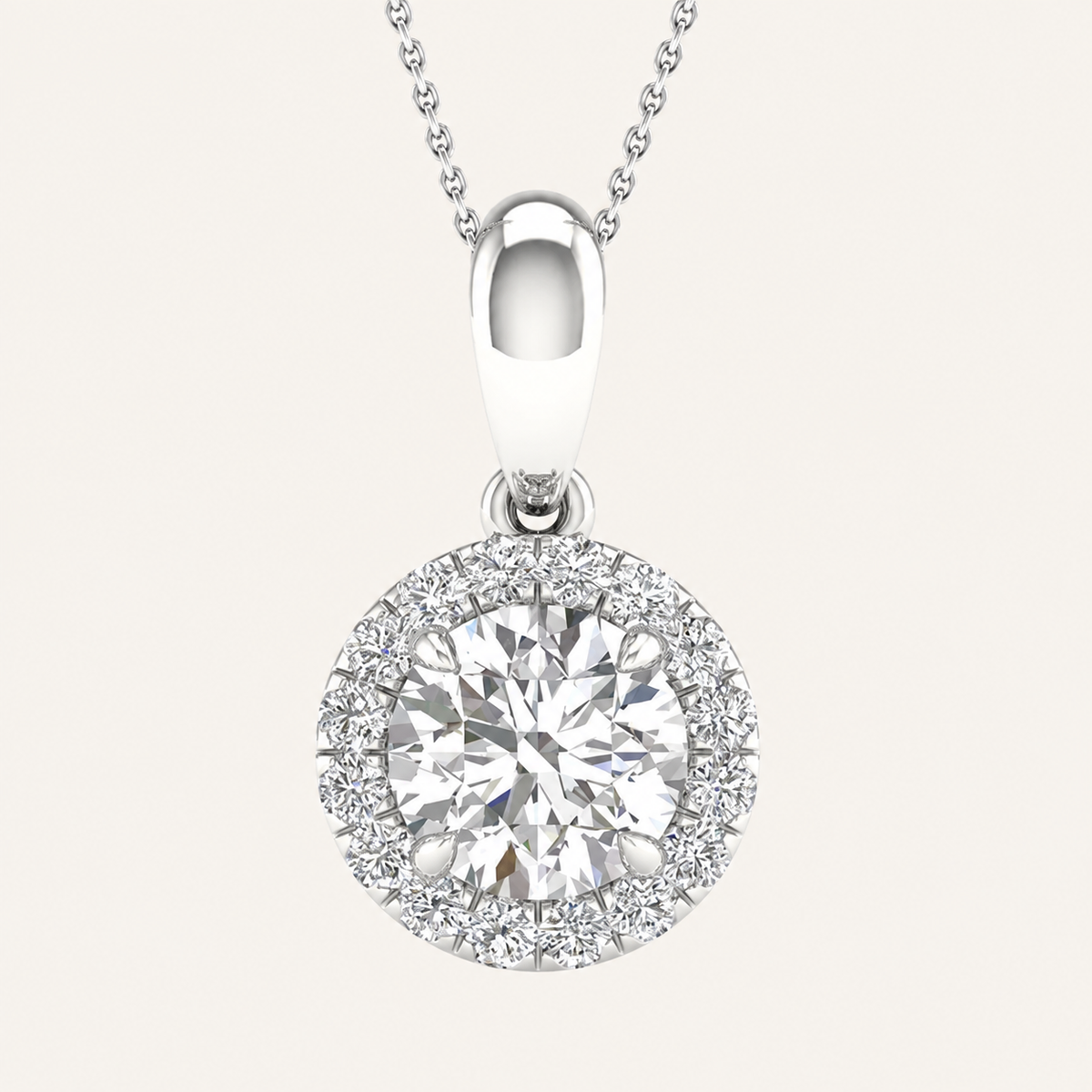 1.13CT Round Cut Lab Grown Diamond Pendant