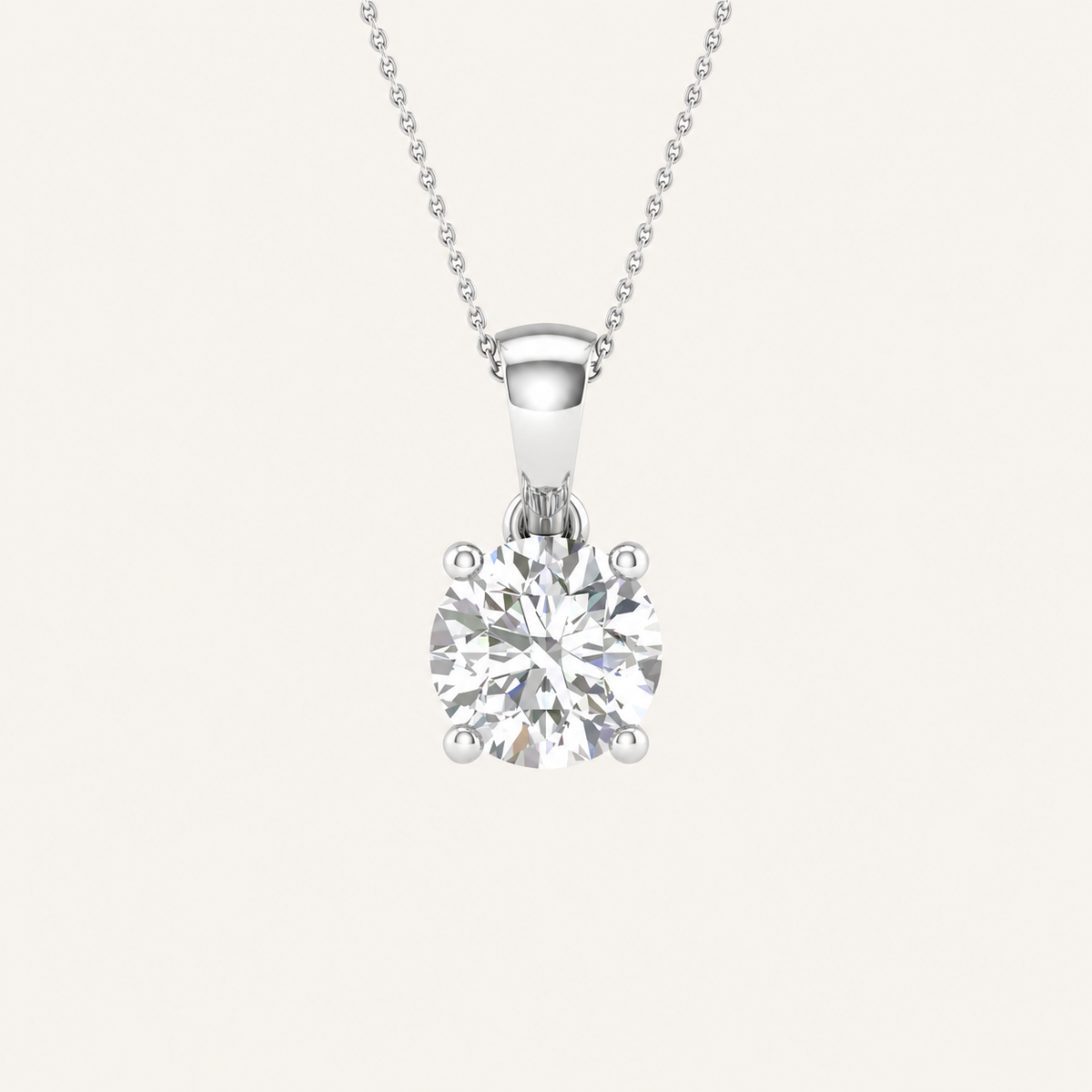 2.00CT Round Cut Lab Grown Diamond Pendant