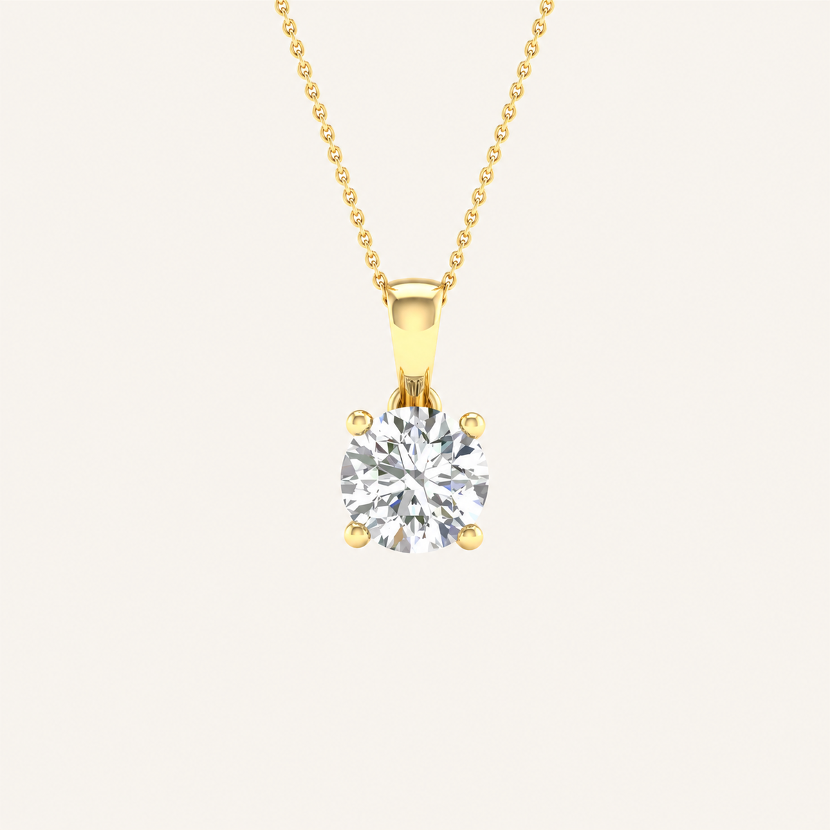 1.00CT Round Cut Lab Grown Diamond Pendant