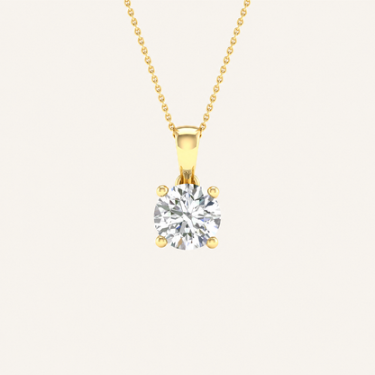 1.00CT Round Cut Lab Grown Diamond Pendant