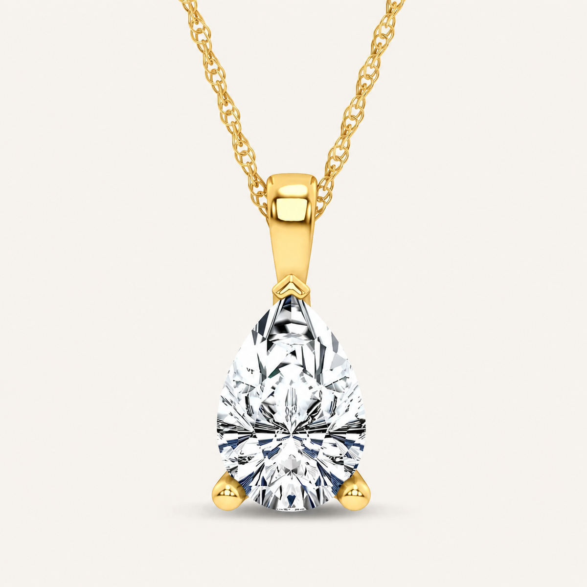 1.00CT Pear Cut Certified Lab Grown Diamond Pendant
