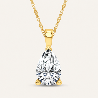 1.00CT Pear Cut Certified Lab Grown Diamond Pendant