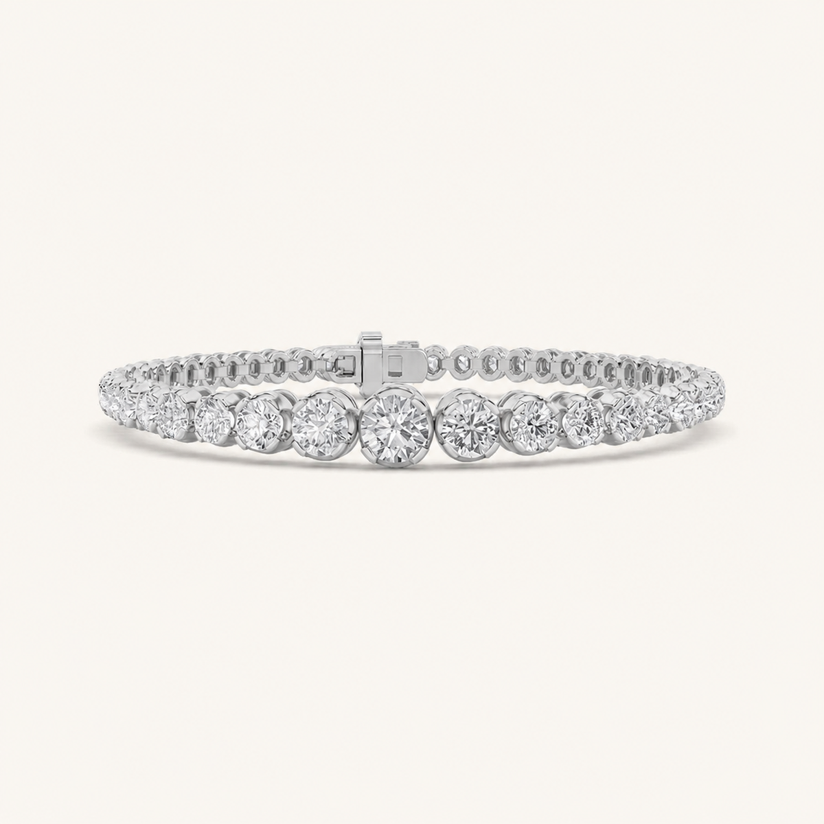 5CT Round Cut Lab Grown Diamond Graduating Tennis Bracelet