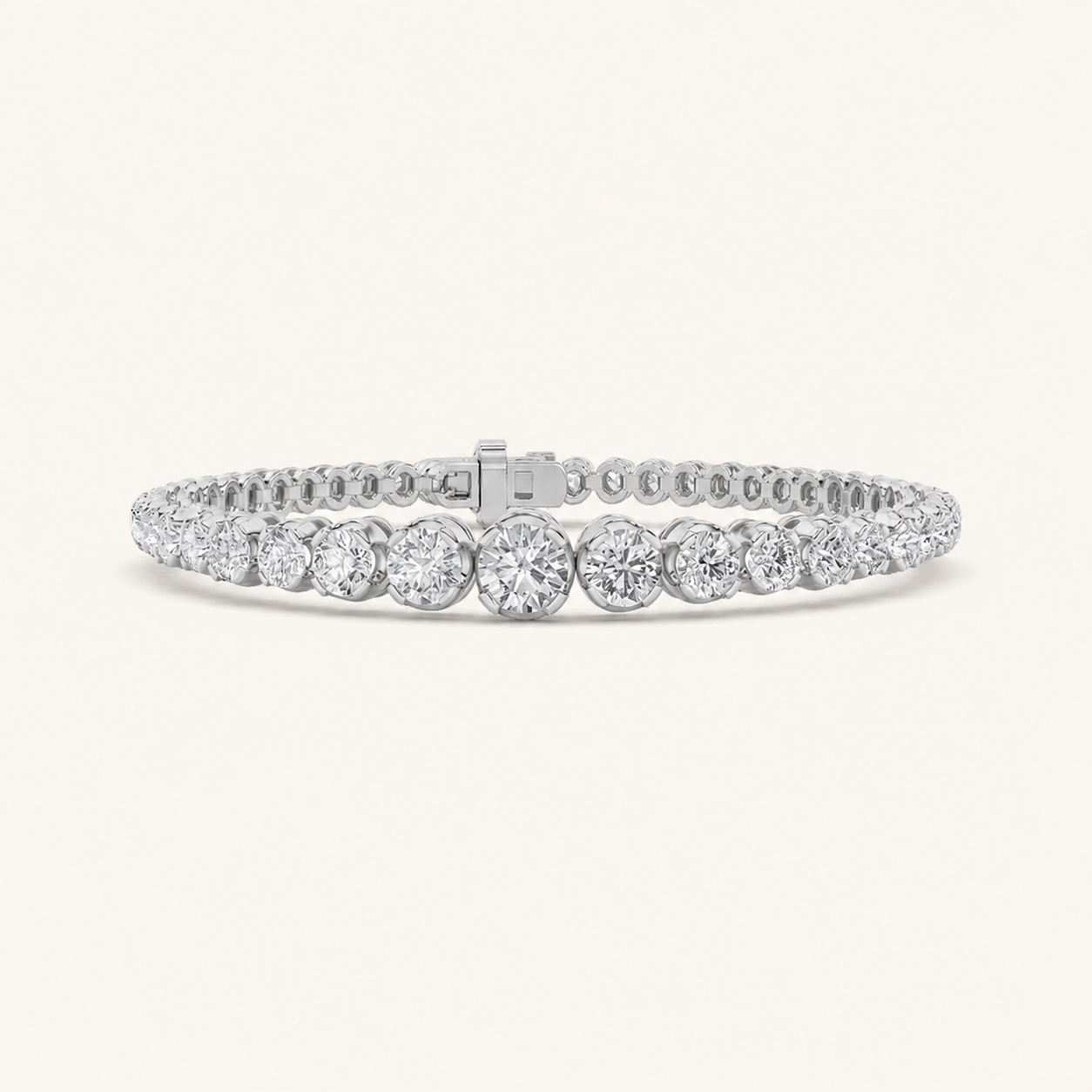 5CT Round Cut Lab Grown Diamond Graduating Tennis Bracelet