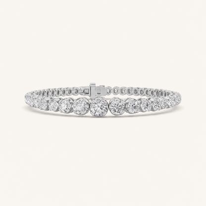 5CT Round Cut Lab Grown Diamond Graduating Tennis Bracelet
