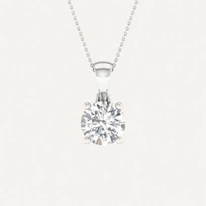 2.00CT Round Cut Certified Lab Grown Diamond Pendant
