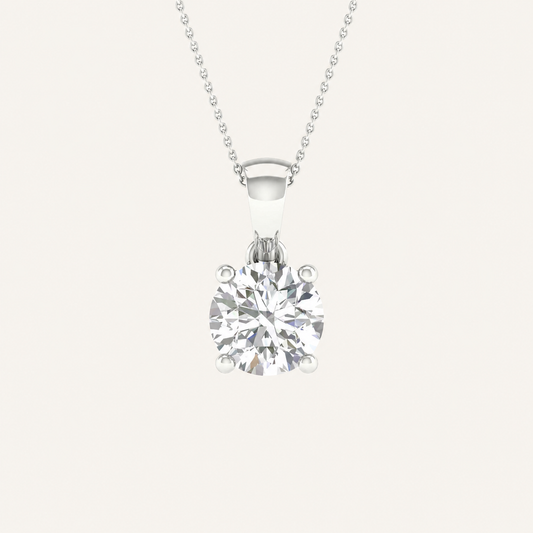 2.00CT Round Cut Certified Lab Grown Diamond Pendant