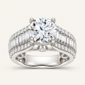 3.75CT Round Cut Lab Grown Diamond Cluster Ring