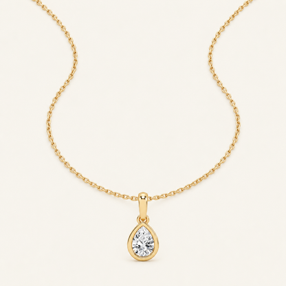 0.50CT Pear Cut Lab Grown Diamond Pendant Necklace