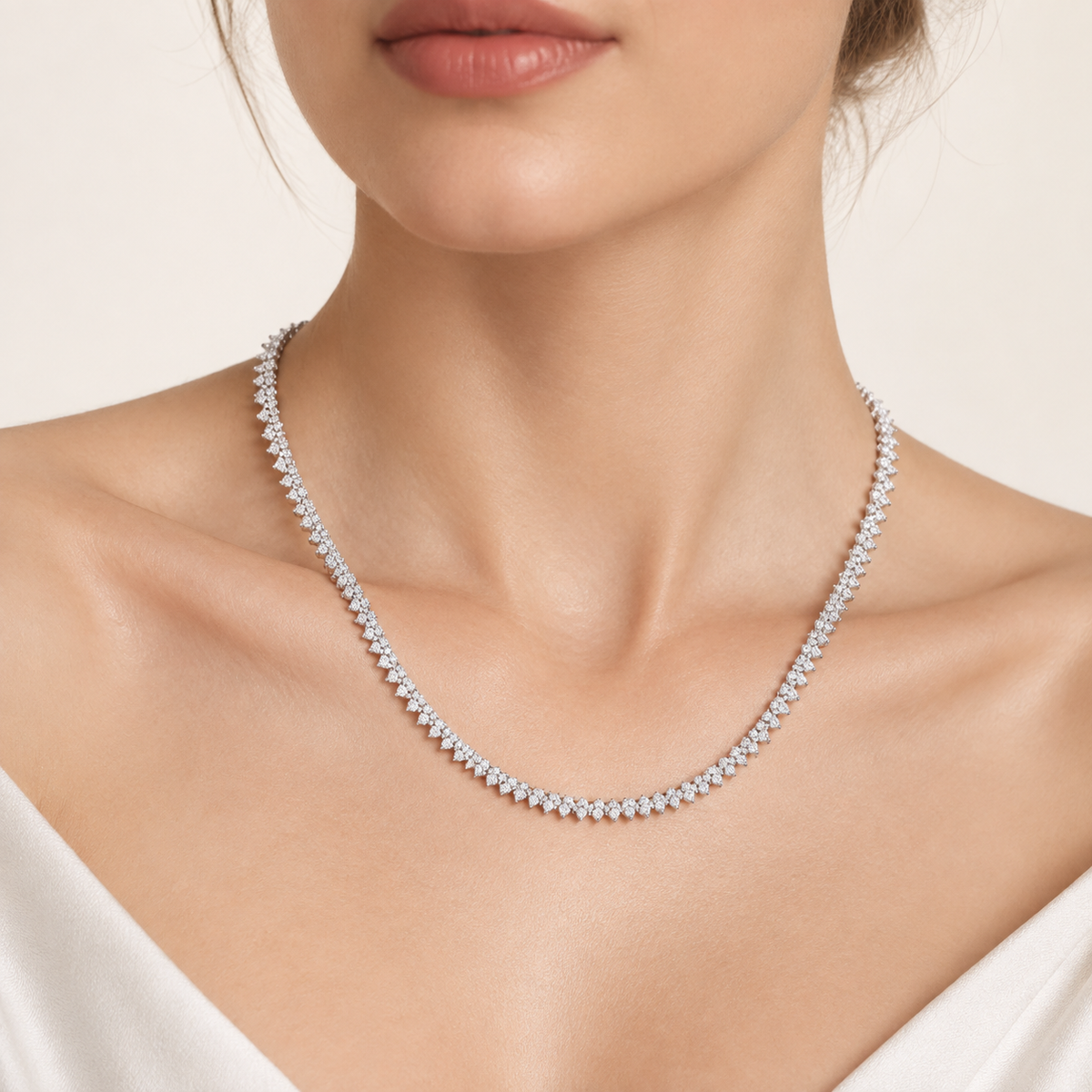 6.00CT Round Cut Lab Grown Diamond Necklace
