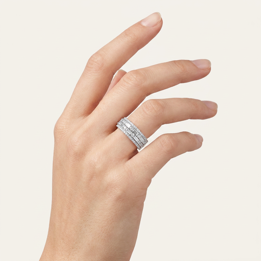 1.25CT Round Cut Certified Lab Grown Diamond Band