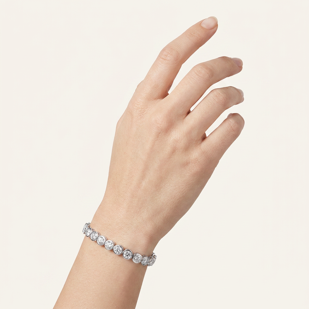 15CT Round Cut Lab Grown Diamond Tennis Bracelet