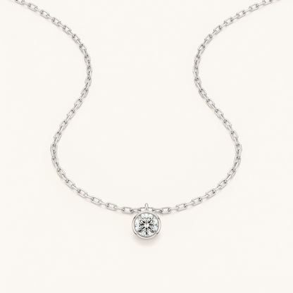 2CT Round Cut Lab Grown Diamond Pendant Necklace