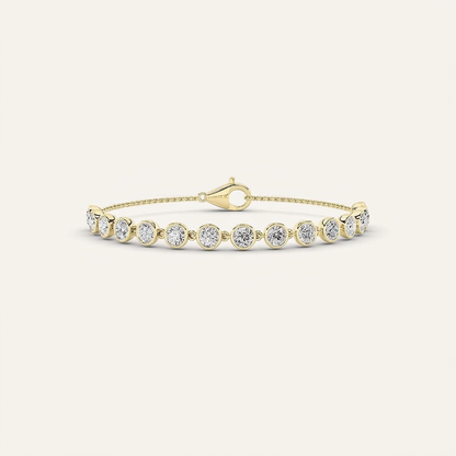 3CT Round Cut Lab Grown Diamond Bezel Set Bracelet